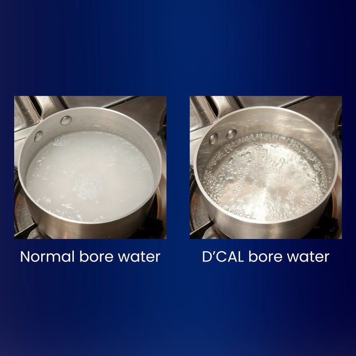 Normal bore water vs D'Cal bore water