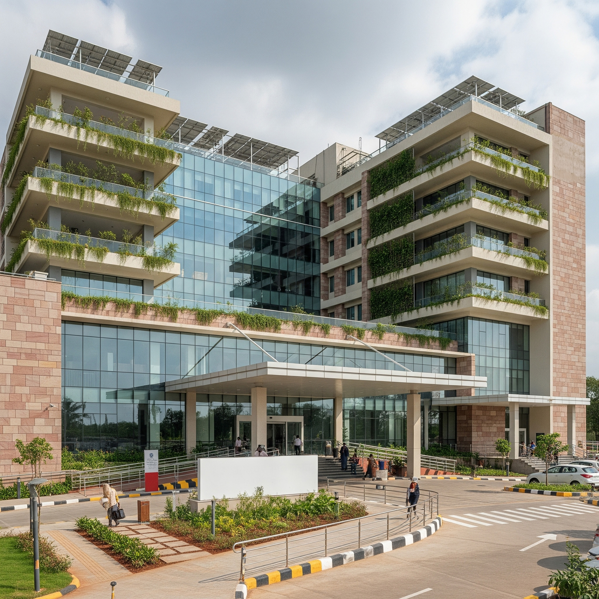 Modern Indian hospital building